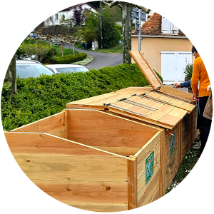 des composteurs en bois